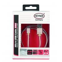 Kabel nabíjecí HEYNER Micro USB zlatý 1m 511550