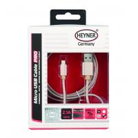 Kabel nabíjecí HEYNER Micro USB zlatý 2m 511580