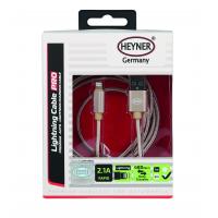 Kabel rychlonabíjecí HEYNER USB zlatý 2m 511790